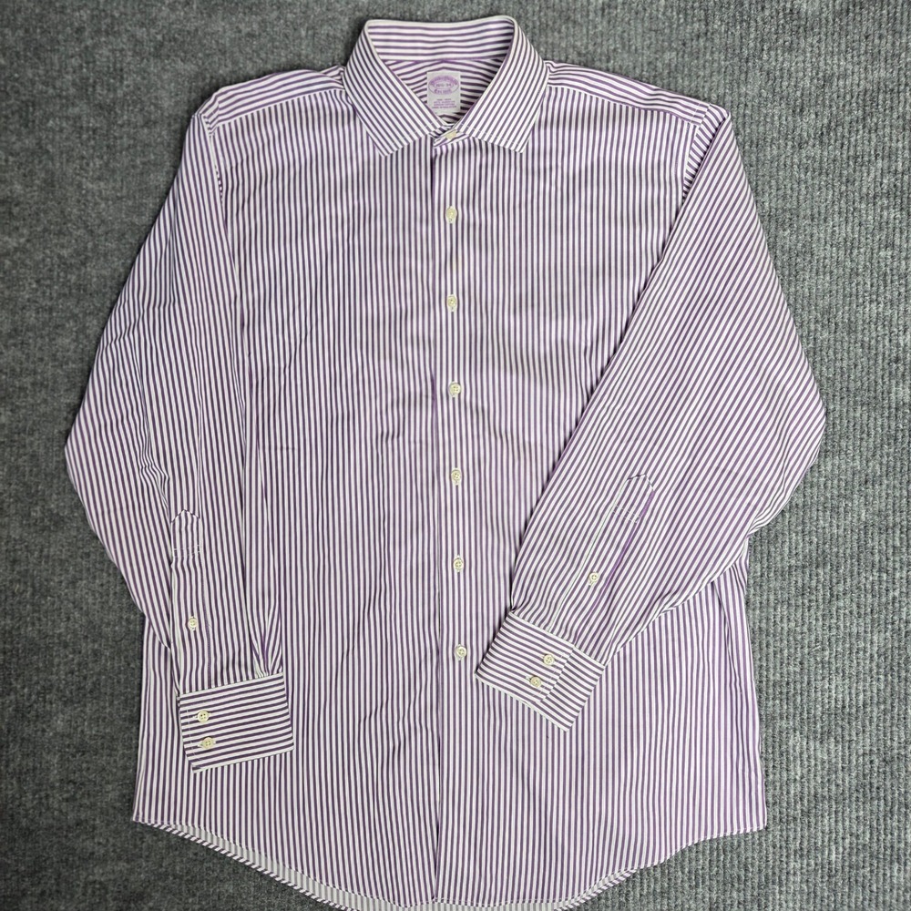 Brooks Brothers Non Iron‎ Supima Cotton Striped Dress Shirt Mens 16 1/2 34